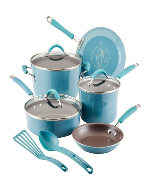 Cucina Porcelain Enamel 10 Piece Nonstick Cookware Set