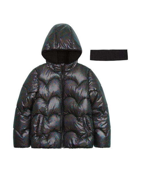 Big Girls Iridescent Foil Puffer Jacket