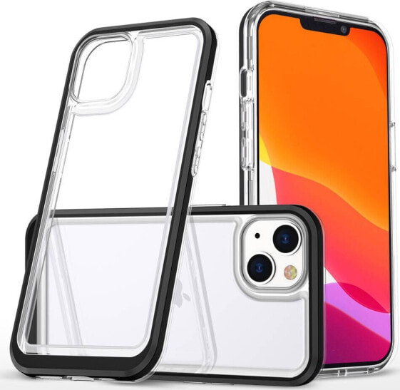 Hurtel Clear 3in1 etui do iPhone 13 mini żelowy pokrowiec z ramką czarny