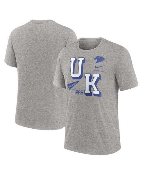 Men's Heather Gray Kentucky Wildcats Blitz Roll Call Tri-Blend T-Shirt