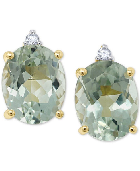 Серьги Macy's Green Quartz & Diamond