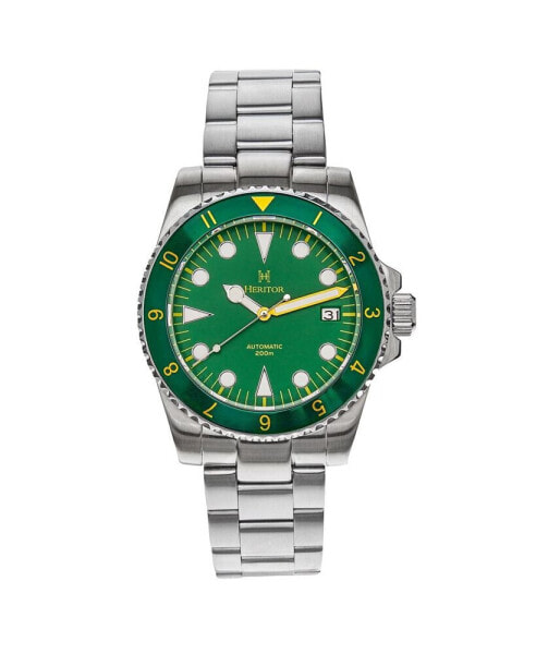 Часы и аксессуары Heritor Automatic мужские наручные часы Luciano Stainless Steel - зеленые, 41 мм