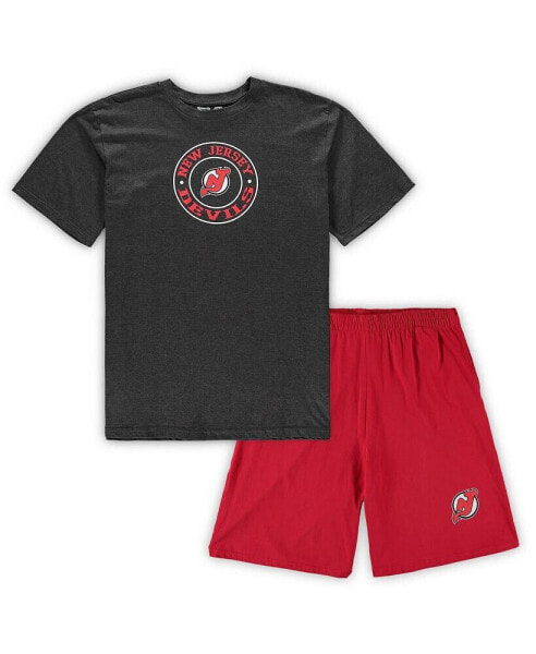 Пижама Concepts Sport New Jersey Devils Big and Tall T-shirt and Shorts Sleep