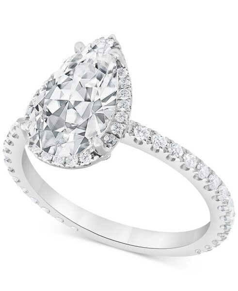 Certified Lab Grown Diamond Pear-Cut Halo Engagement Ring (2-1/2 ct. t.w.) in 14k Gold