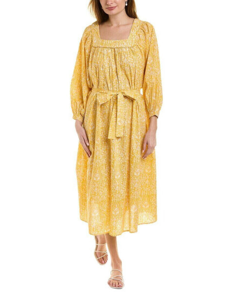 Pomegranate Puff Sleeve Dress Women's Yellow Xs/S