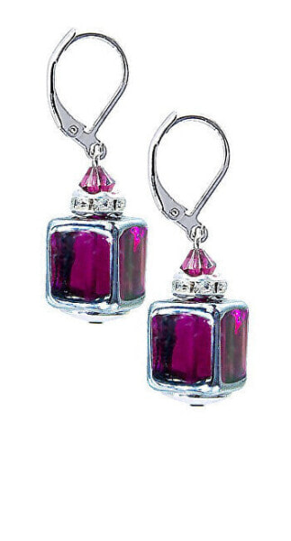 Gentle Juicy Raspberry earrings made of Lampglas ECU32 pearls