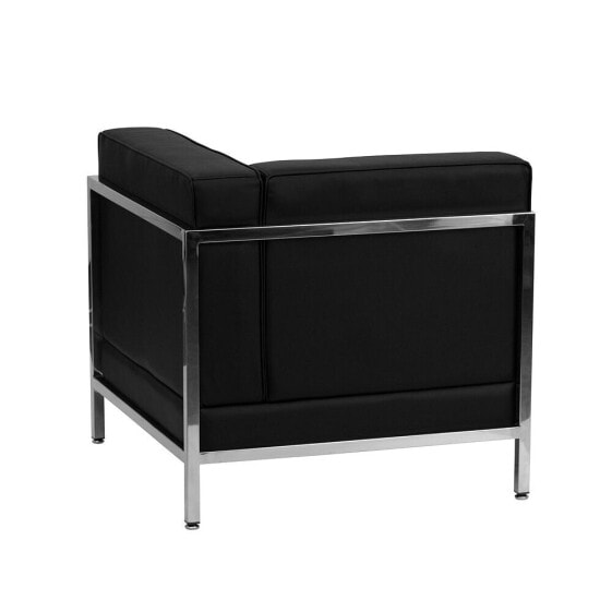 Hercules Imagination Series Contemporary Black Leather Right Corner Chair With Encasing Frame