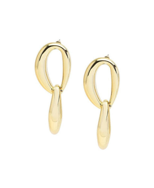 Women's White Link Drop Earrings