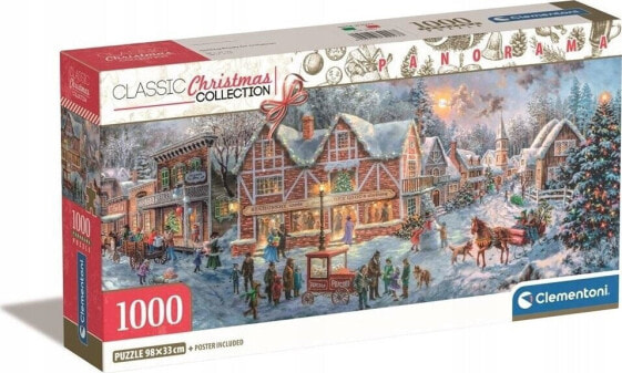 Clementoni CLE puzzle 1000 Panorama Christmas+poster 39927