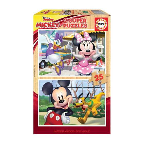 EDUCA BORRAS 2X25 Pieces Pieces Mickey & Friends Wooden Puzzle