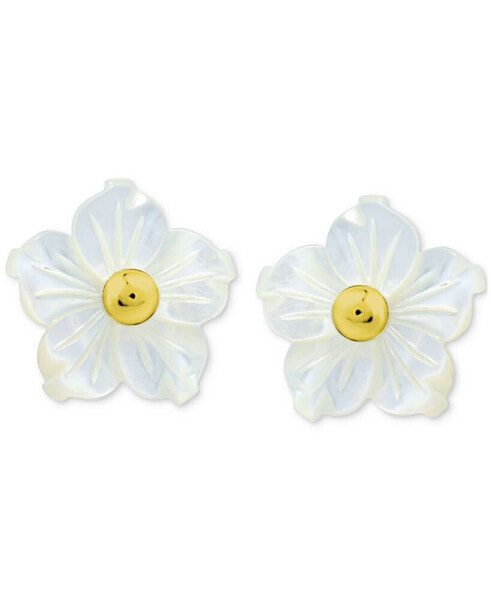 Mother of Pearl Flower Stud Earrings in 18k Gold-Plated Sterling Silver, Created for Macy's