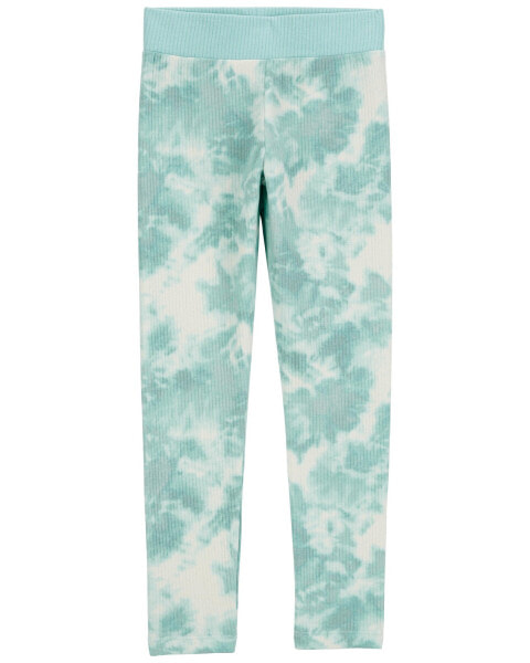 Kid Tie Dye Ribbed Leggings - Blue 10