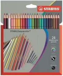 Stabilo Kredki aquacolor komplet 24 sztuki w pudełku kartonowym