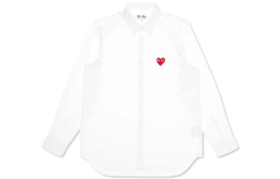 Рубашка CDG Play Red Emblem Button Down AZ-B002-051-2