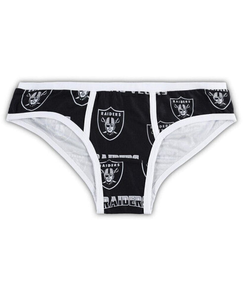 Women's Black Las Vegas Raiders Breakthrough Allover Print Knit Panty