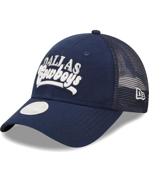 Women's Navy Dallas Cowboys Team Trucker 9FORTY Snapback Hat