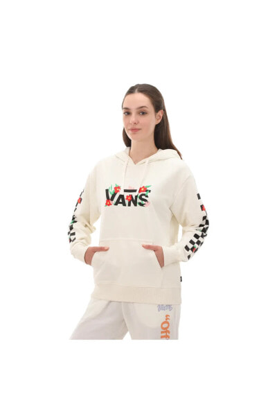 000JG9FS81-R Vans Fleurs Bff Hoodıe Kadın Sweatshirt Beyaz