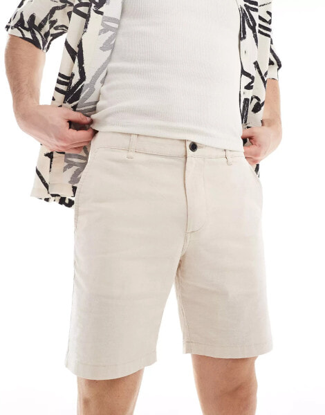 Jack & Jones linen mix shorts in cream