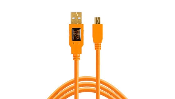 Tether Tools CU5451 - 4.6 m - USB A - Mini-USB B - USB 2.0 - 480 Mbit/s - Orange