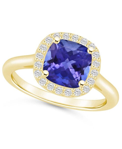 Кольцо Macy's Tanzanite & Diamond Halo R.