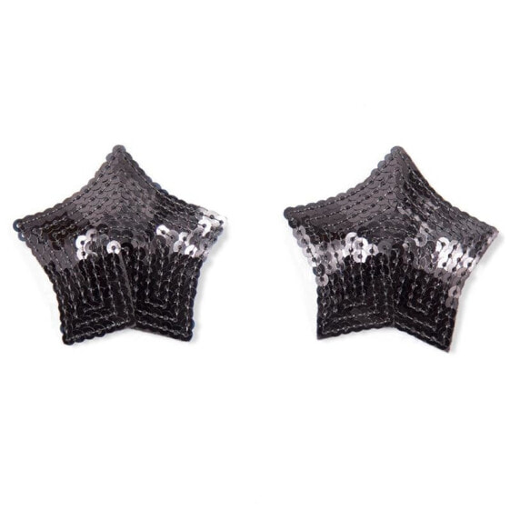 Стимуляторы для сосков FETISH ADDICT Star Nipple Covers с черными пайетками