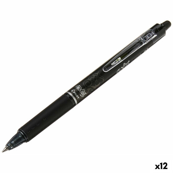 Ручка с жидкими чернилами PILOT Frixion Clicker Чёрная 0,4 мм (12 штук)