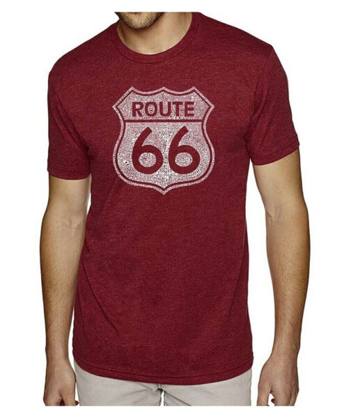 Mens Premium Blend Word Art T-Shirt - Route 66