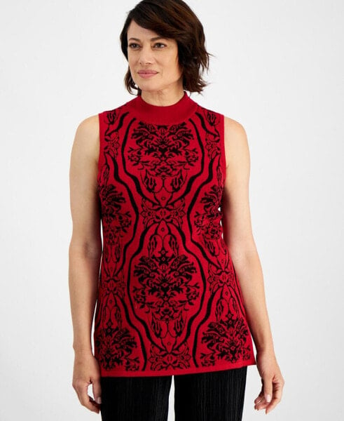 Women's Baroque Garden Mock-Neck Sweater, Created for Macy's