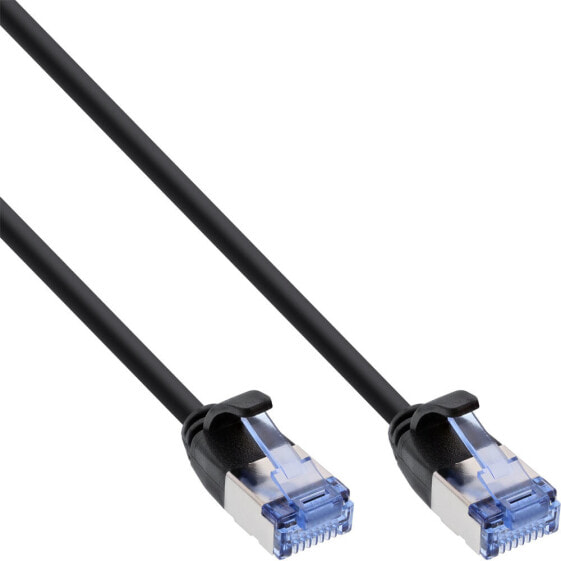 InLine Slim round Patch Cable U/FTP Cat.6A black 1.5m