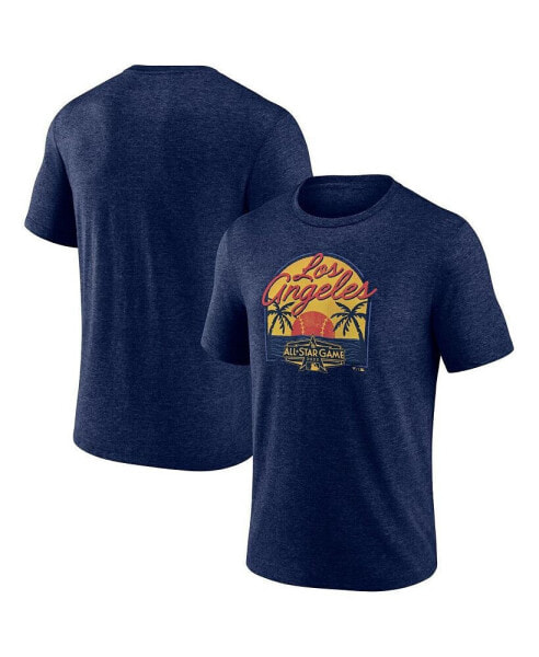 Men's Heathered Navy 2022 MLB All-Star Game Vintage-Like Sunset Tri-Blend T-shirt