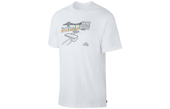 Nike 涂鸦印花滑板短袖T恤 男款 白色 / Футболка Nike T CU0287-100