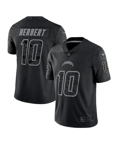 Men's Justin Herbert Black Los Angeles Chargers Reflective Limited Jersey