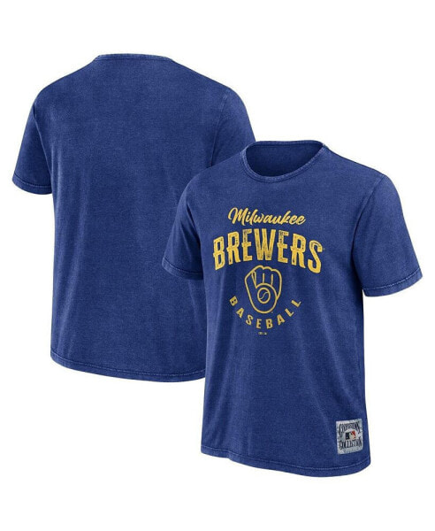 Darius Rucker Men's Collection by Heather Royal Milwaukee Brewers Cooperstown Collection Washed T-Shirt