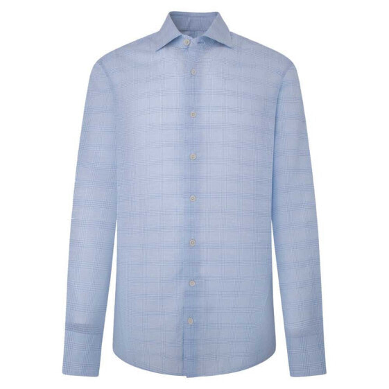HACKETT Linen Glen Check long sleeve shirt
