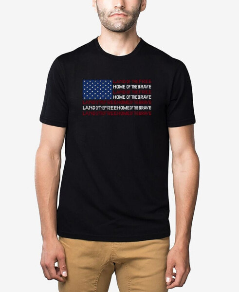 Men's Premium Blend Word Art American Flag T-shirt