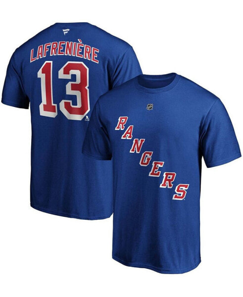 Men's Big and Tall Alexis Lafreniere Blue New York Rangers Name Number T-shirt