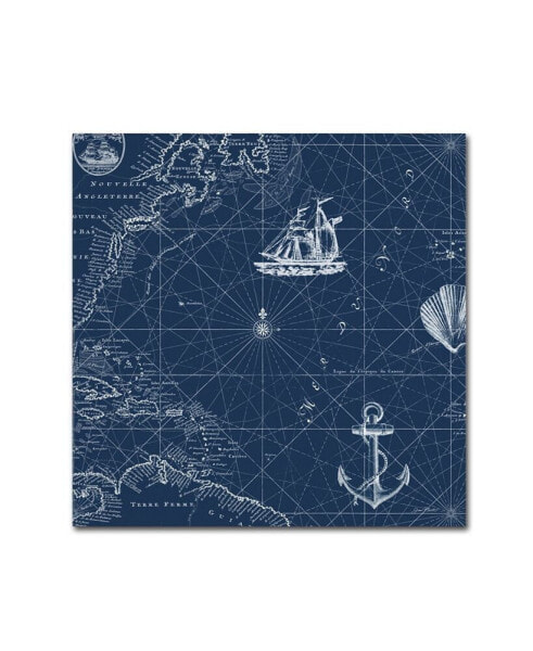 Картина холст, Trademark Global, jean Plout 'Nautical Blues 4' - 18" x 18" x 2"
