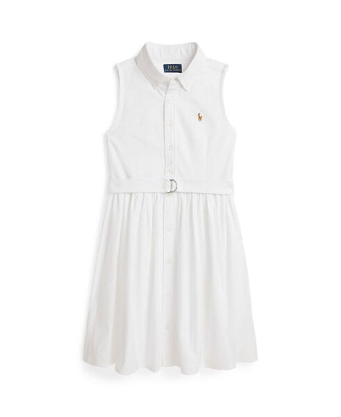 Платье для малышей Polo Ralph Lauren с ремнем Cotton Oxford Shirtdress