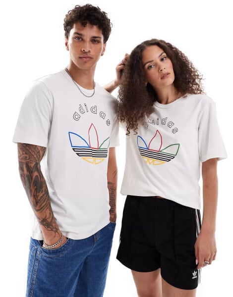 adidas Originals – Unisex-T-Shirt in Weiß mit Dreiblatt-Grafik