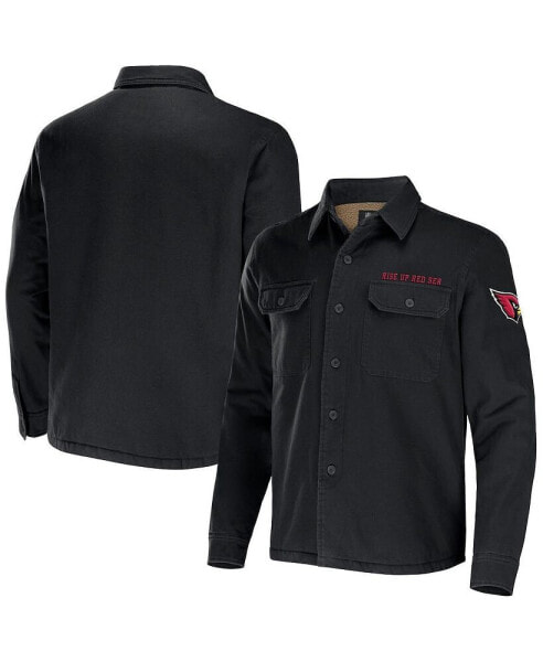 Men's NFL x Darius Rucker Collection by Black Arizona Cardinals Canvas Button-Up Shirt Jacket