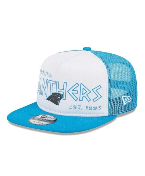 Men's White, Blue Carolina Panthers Banger 9FIFTY Trucker Snapback Hat