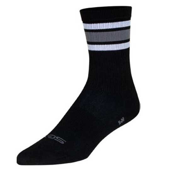 Носки спортивные SockGuy SGX 6´´ Throwback - черно-бело-серые