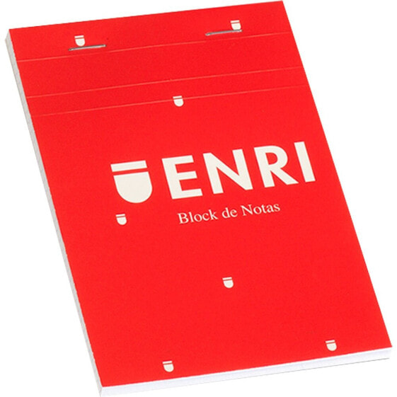 ENRI Notes Of Notes A6 Stapled With Red Lid Smooth Leaves 80 Sheets Package Of 10 Units