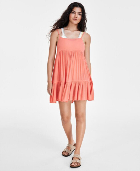 Juniors' Rilee Sleeveless Tiered Dress Cover-Up