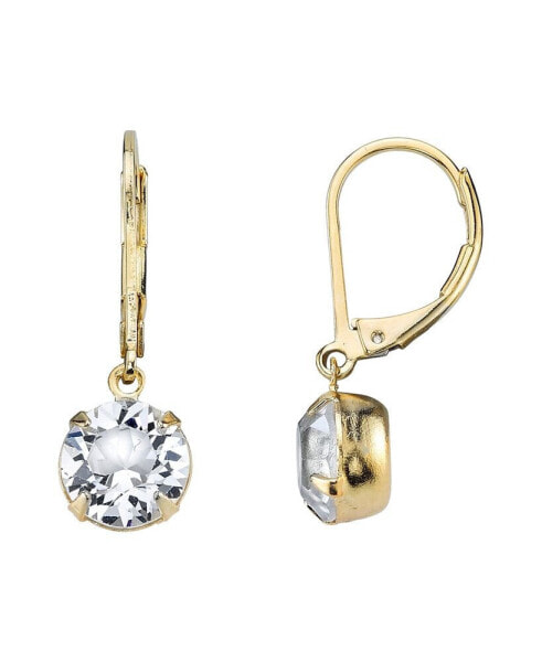 14K Gold-Dipped Genuine Crystal Drop Earrings