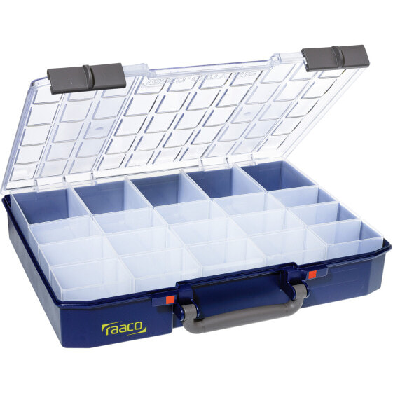 raaco CarryLite 80 - Tool box - Polycarbonate (PC),Polypropylene - Blue,Transparent - 13 kg - Hinge - 413 mm