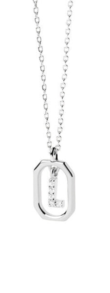 Půvabný stříbrný náhrdelník písmeno "L" LETTERS CO02-523-U (řetízek, přívěsek)