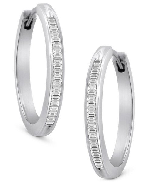 Серьги Macy's Diamond Hoop  Sterling Silver