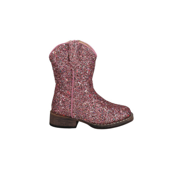 Roper Glitter Galore Square Toe Cowboy Toddler Girls Pink Casual Boots 09-017-1