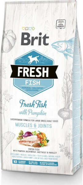 Сухой корм для животных Brit, Fresh Fish With Pumpkin Adult Large, для взрослых, с рыбой, 2.5 кг